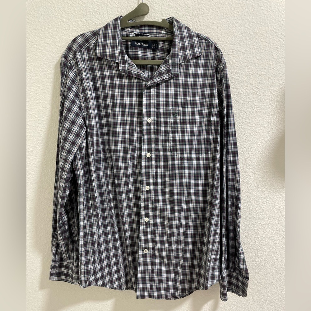Nautica Men's Plaid Button Down Shirt